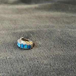 9.25 Sterling silver and paraiba blue stone ring
